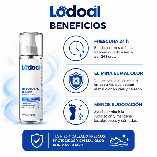 Desodorante Lodoal - Dile adiós al mal olor de los pies