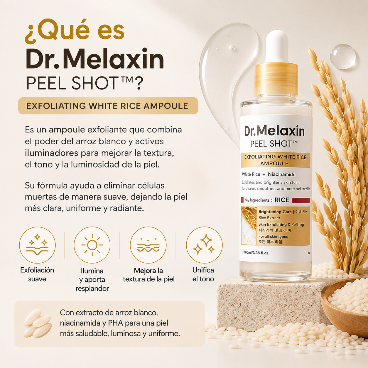 Dr Melaxin Sérum Exfoliante - Peel Shot Glow white Rice