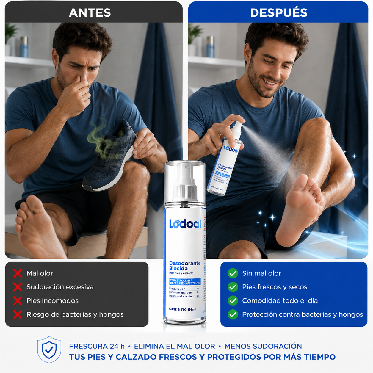 Desodorante Lodoal - Dile adiós al mal olor de los pies