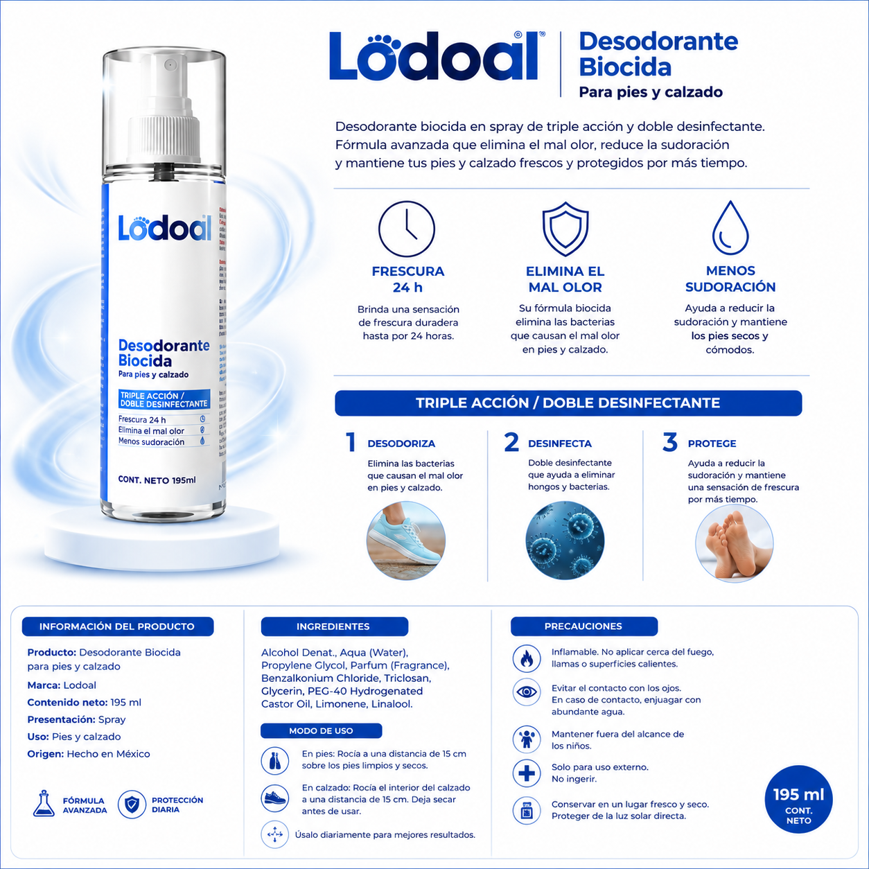 Desodorante Lodoal - Dile adiós al mal olor de los pies